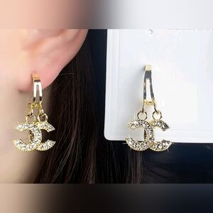 Chanel Style Logo Earrings